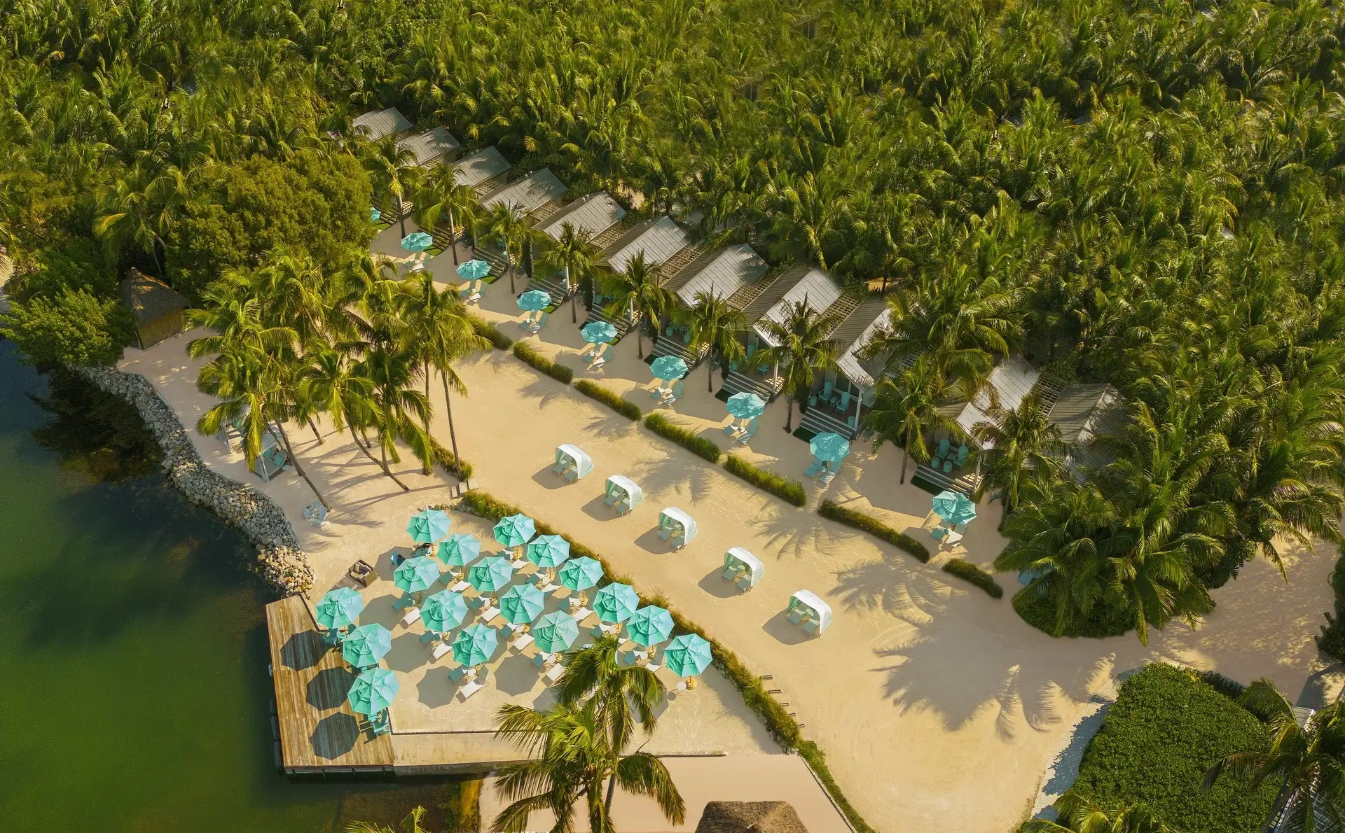 The Bungalows at Key Largo - Aerial Beach View